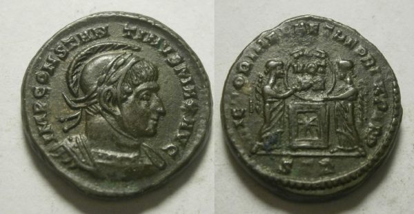 Constantinus I Follis -VICTORIAE LAETAE PRINC PERP- STR -