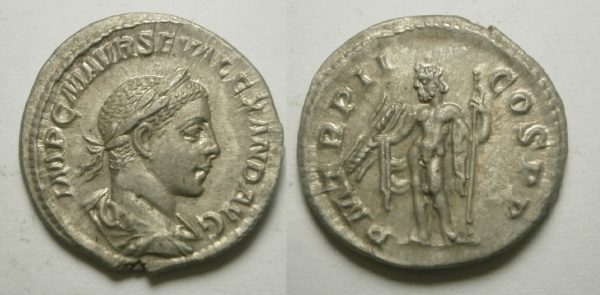 Severus Alexander Denarius -P M TR P II COS P P- 222/35 AD