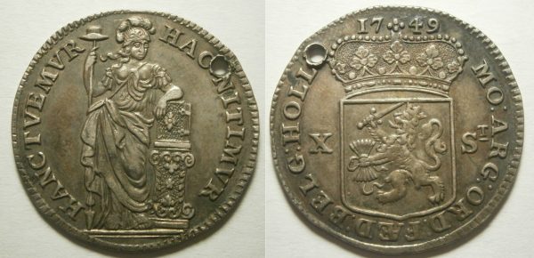 Holland ½ Gulden 1749 kabelrand    + Prachtig