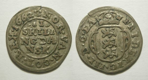 Denemarken 2 Skiling 1662