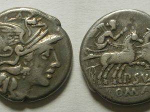 Romeinse Republiek Pub. Sulla Denarius Roma/Biga - 151 BC