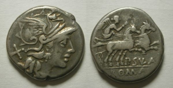 Romeinse Republiek Pub. Sulla Denarius Roma/Biga - 151 BC