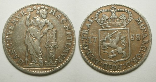 Utrecht ¼ Gulden of Muntmeesterpenning 1758