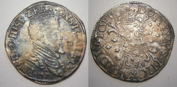 Utrecht 1/10 e Philipsdaalder 1571 met prachtig patina