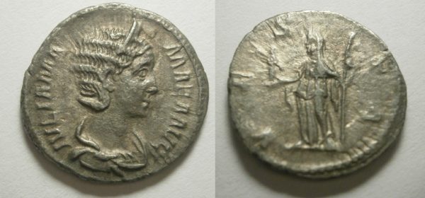 Julia Mamaea AR Denarius -VESTA- AD 227