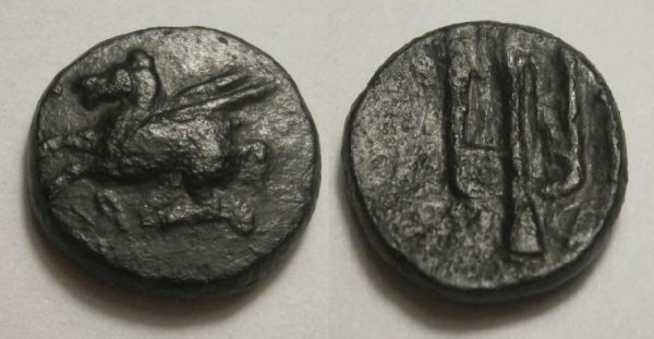 Corinth AE19 -Pegasos / trident -  4th cent. BC