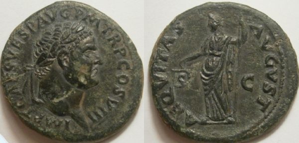 Titus AE As -AEQVITAS AVGVST SC- 80 AD