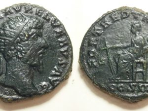 Lucius Verus AE Dupondius -FORT RED TR POT III- 162/3 AD