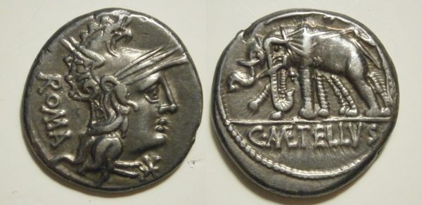 C Caecilius Metellus Caprarius AR Denarius - ROMA / C METELLVS - 125 BC