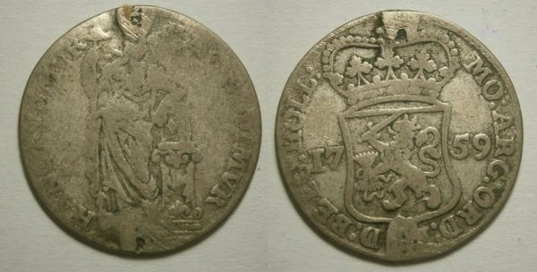 Holland ¼ gulden of Muntmeesterpenning 1759