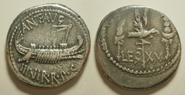 Marcus Antonius AR Denarius - LEG XV