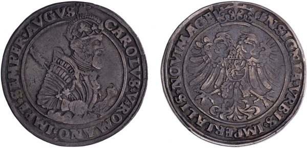 Nijmegen Karolusdaalder z.j. (1555), met buste Karel V n.r